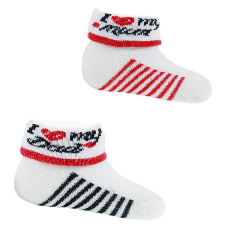 Picture of S288: I LOVE MUM/DAD BABY SOCKS (NB-6 MONTHS)